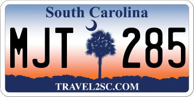 SC license plate MJT285