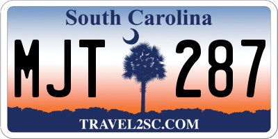 SC license plate MJT287