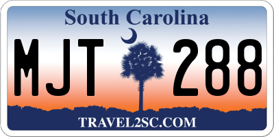 SC license plate MJT288