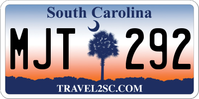 SC license plate MJT292