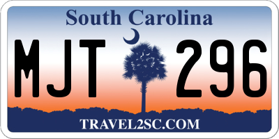 SC license plate MJT296