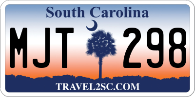 SC license plate MJT298