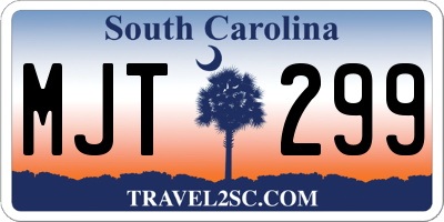 SC license plate MJT299
