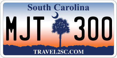 SC license plate MJT300
