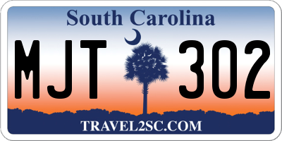 SC license plate MJT302