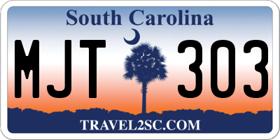 SC license plate MJT303