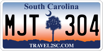 SC license plate MJT304