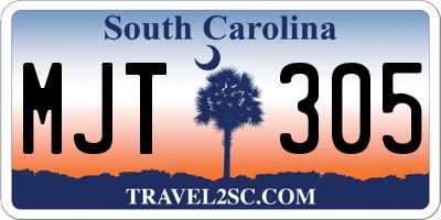 SC license plate MJT305