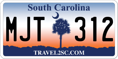 SC license plate MJT312