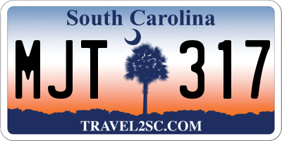 SC license plate MJT317