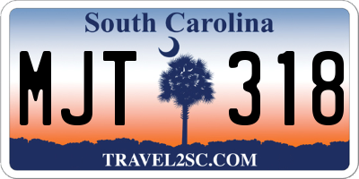 SC license plate MJT318