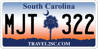 SC license plate MJT322
