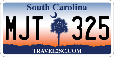 SC license plate MJT325