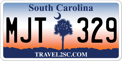 SC license plate MJT329