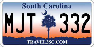 SC license plate MJT332