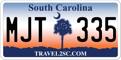 SC license plate MJT335