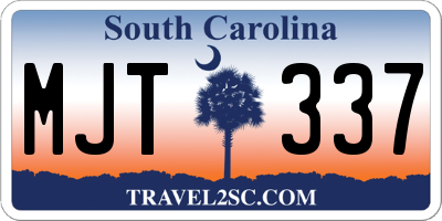 SC license plate MJT337
