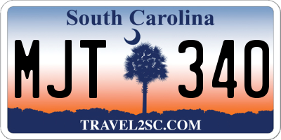 SC license plate MJT340
