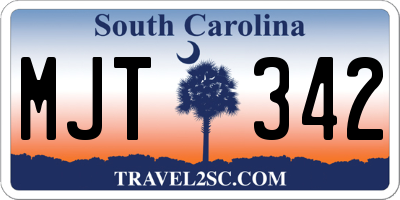 SC license plate MJT342