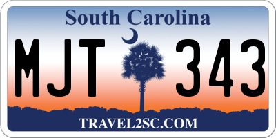 SC license plate MJT343