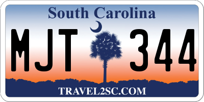 SC license plate MJT344
