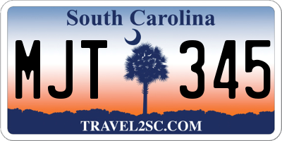 SC license plate MJT345