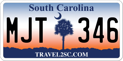 SC license plate MJT346