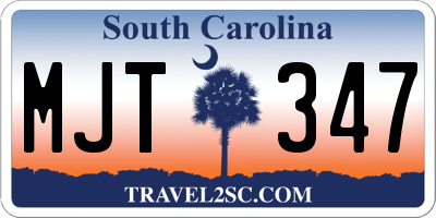 SC license plate MJT347