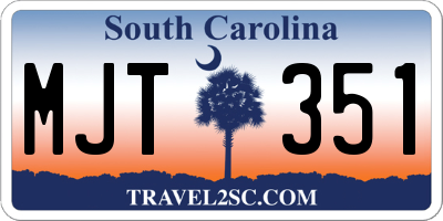 SC license plate MJT351