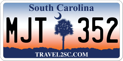 SC license plate MJT352