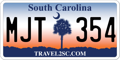 SC license plate MJT354