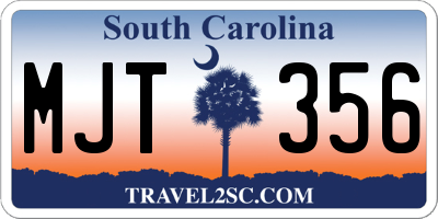 SC license plate MJT356