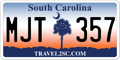 SC license plate MJT357