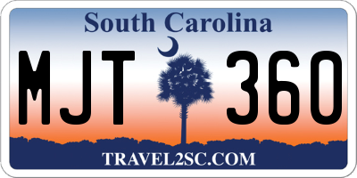 SC license plate MJT360