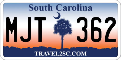 SC license plate MJT362
