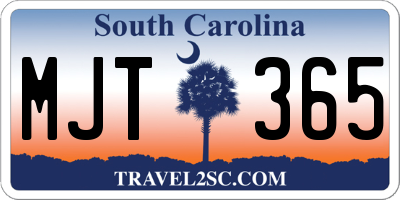 SC license plate MJT365