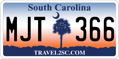 SC license plate MJT366