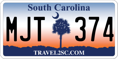 SC license plate MJT374