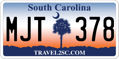 SC license plate MJT378