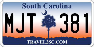 SC license plate MJT381