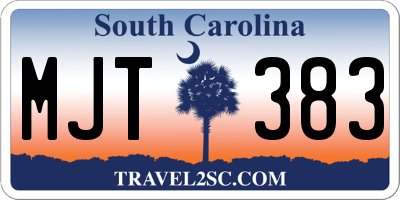 SC license plate MJT383