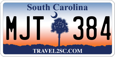 SC license plate MJT384