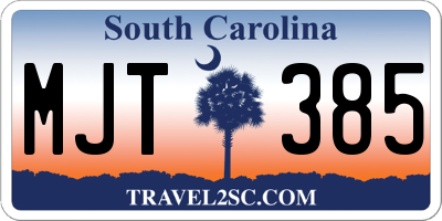 SC license plate MJT385