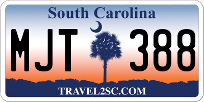 SC license plate MJT388