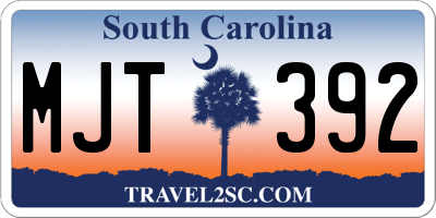 SC license plate MJT392