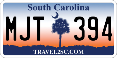 SC license plate MJT394