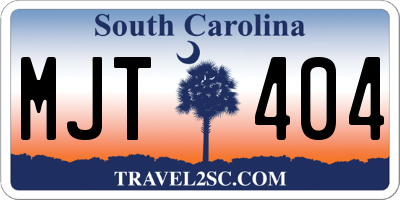 SC license plate MJT404