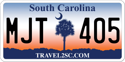 SC license plate MJT405