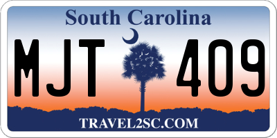 SC license plate MJT409