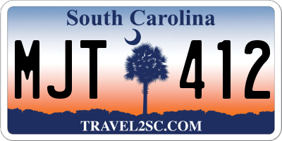 SC license plate MJT412